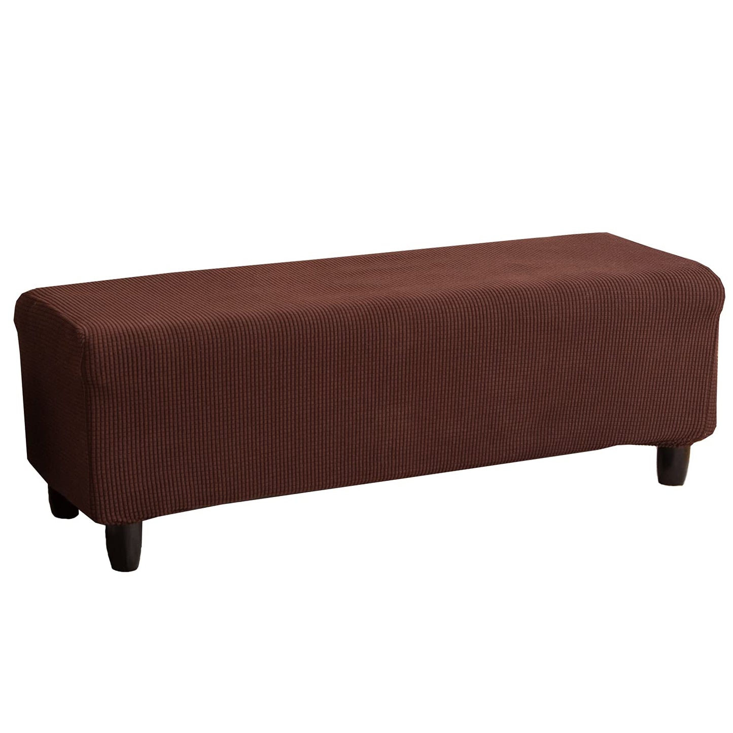 Cornasee Stretch Ottoman Cover Rectangle,Footstool Slipcover Storage Stool Furniture Protector Modern Style (Coffee,X-Large)