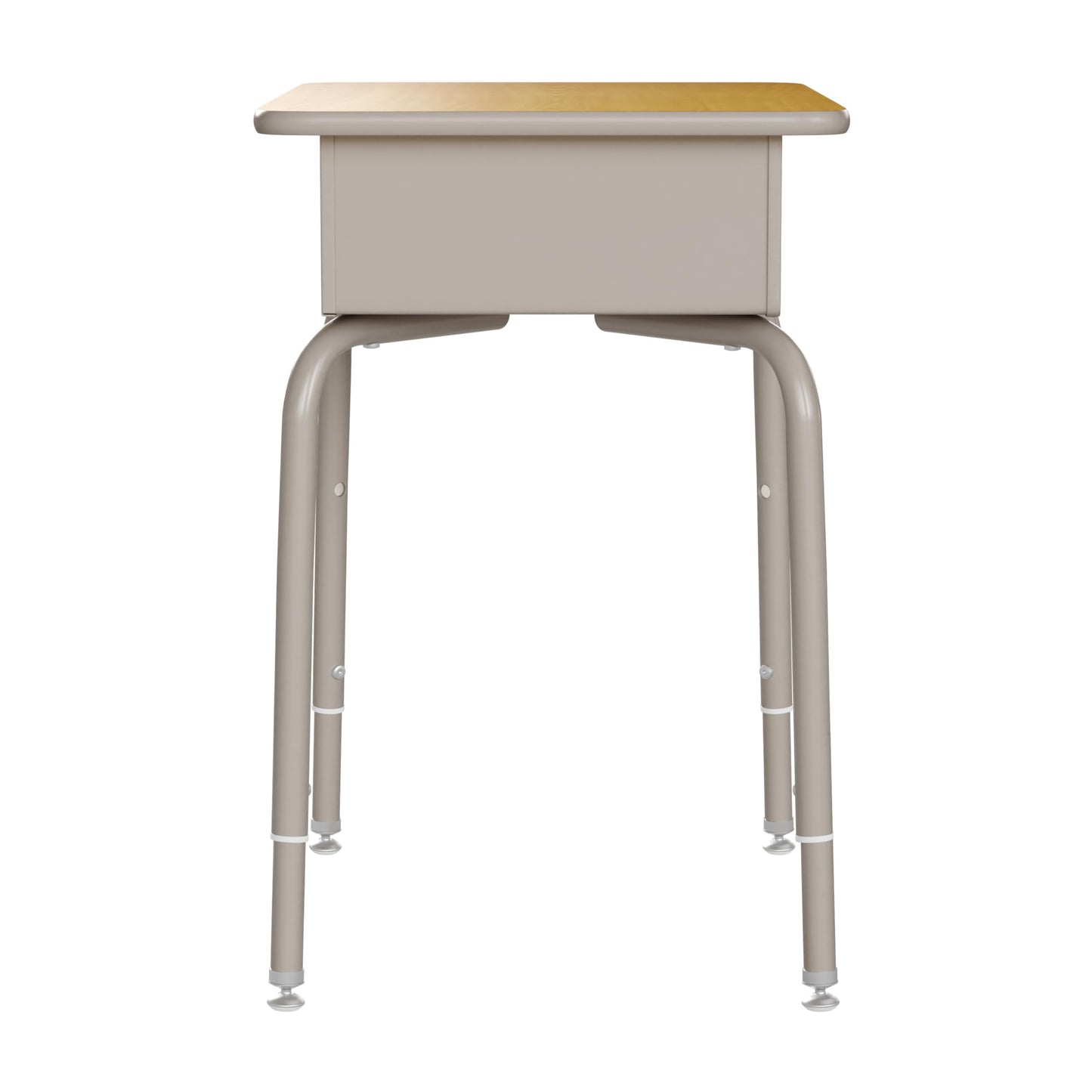 Flash Furniture Hercules Student Desk with Open Front Metal Book Box, Desktop, and Frame and Heavy-Duty Flex Comfort Classroom Stack, Set of 1, Maple Top/Navy Chair