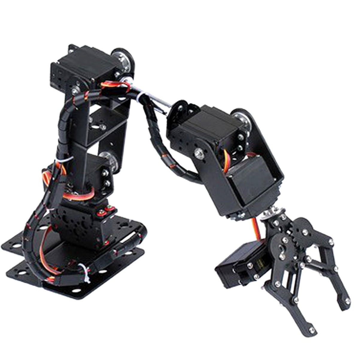6DOF Robot Mechanical Arm Kit, Programming Robotic Clamp Hand Claw with 6 Servo Motors, 180 Degree Angle Manipulator Industrial Robot Parts for College Teaching