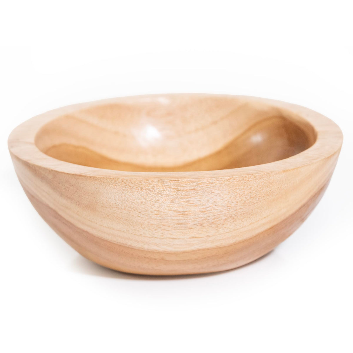 ANDALUCA Hand Carved Teak Wood Mini Decorative Round Small Bowl (6" Diameter)