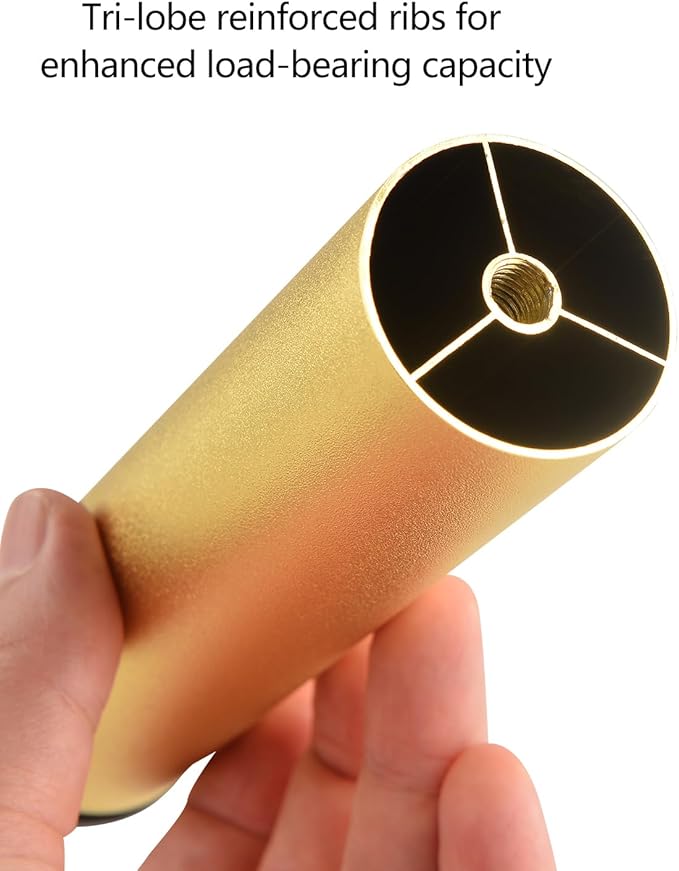 4 Pack Gold Metal Furniture Legs M8 Replacement Sofa Legs Screw in 4.7 Inch