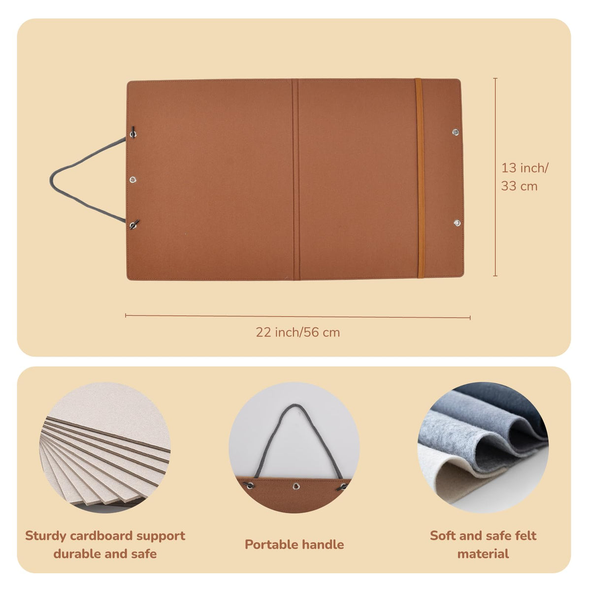 CHEFAN Felt Flannel Board 22 * 13 in,Foldable Freestanding Felt Story Learning Board for Toddlers,Double-Sided Use for Preschool Classroom,Multi Felt Pieces Can Be Used,Gifts for Kids
