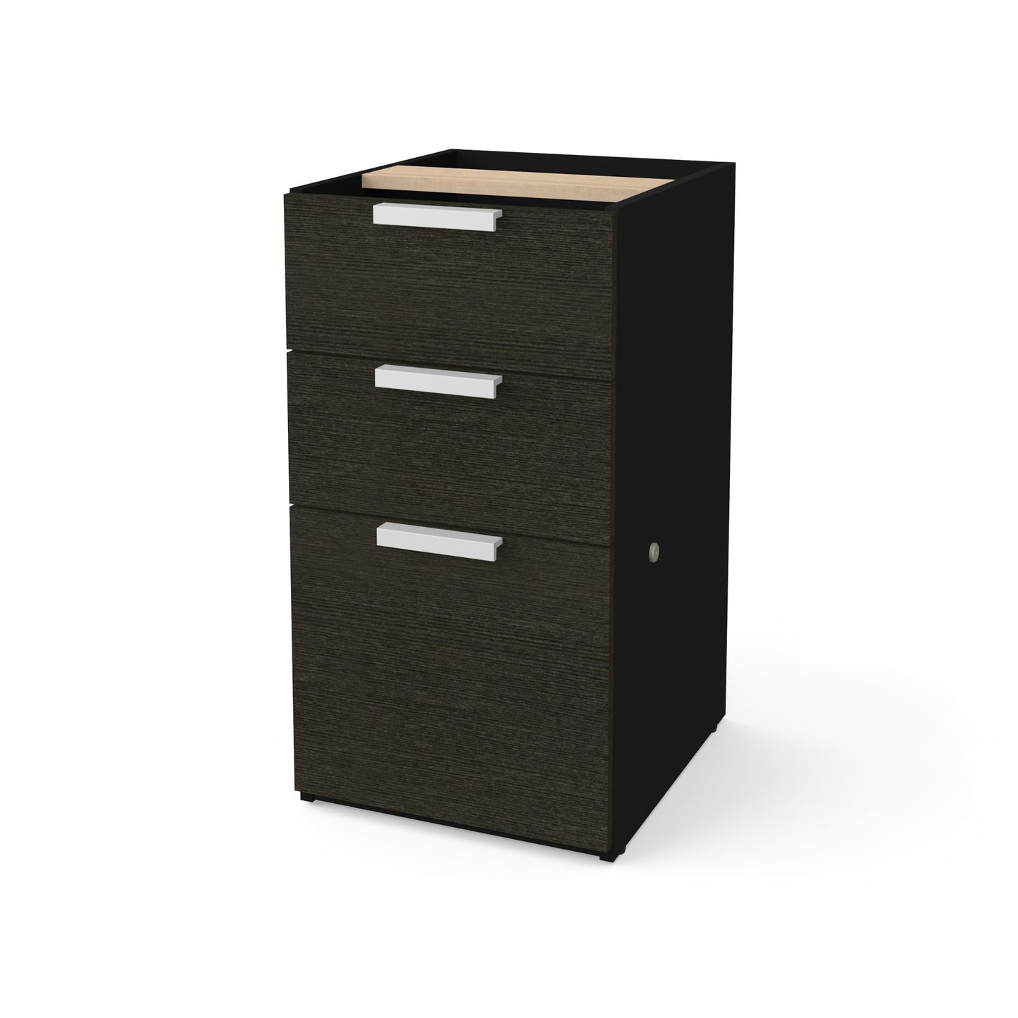 Bestar Pro-Concept Plus 16W Add-On Pedestal with 3 Drawers in deep Grey & Black