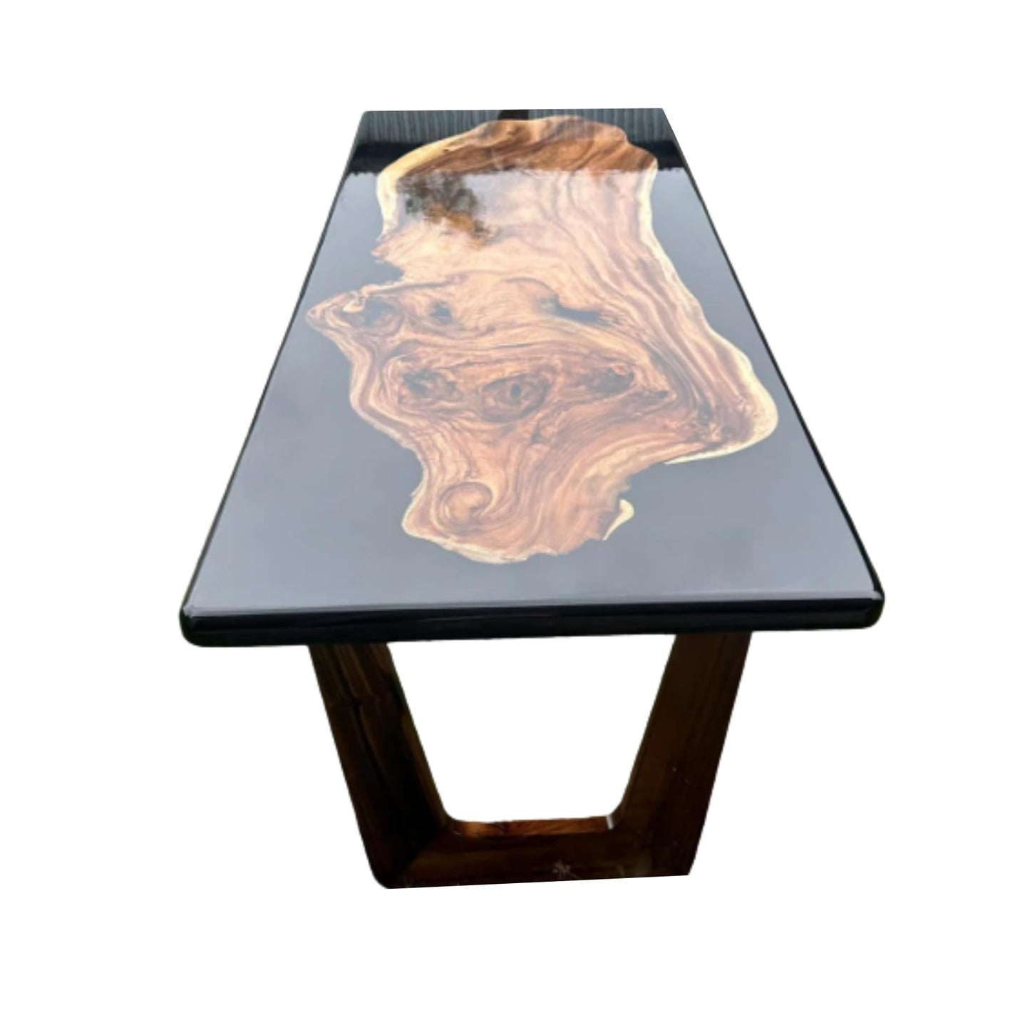 Live Edge Ocean Epoxy Resin Black River Table Epoxy Coffee Sofa Center, Epoxy River Art Resin, Custom Craft Table, Living Room Table, Coffee Table, Table Office (24x36 inch)