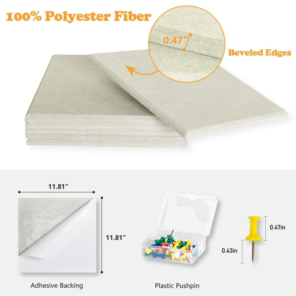Thick Cork Board Tiles for Wall with Push Pins, Removable 36"x24"x0.47" Bulletin Board Sets, Magrowill 6 Packs Felt Panels Self-Adhesive Pin Board