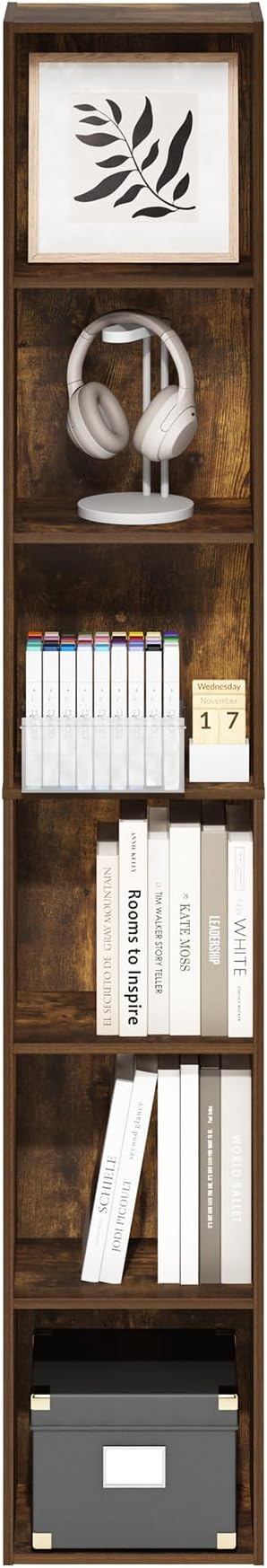 Furinno LUDER Book Shelf, 6-Tier Tall Modern Bookshelf, Bookcase