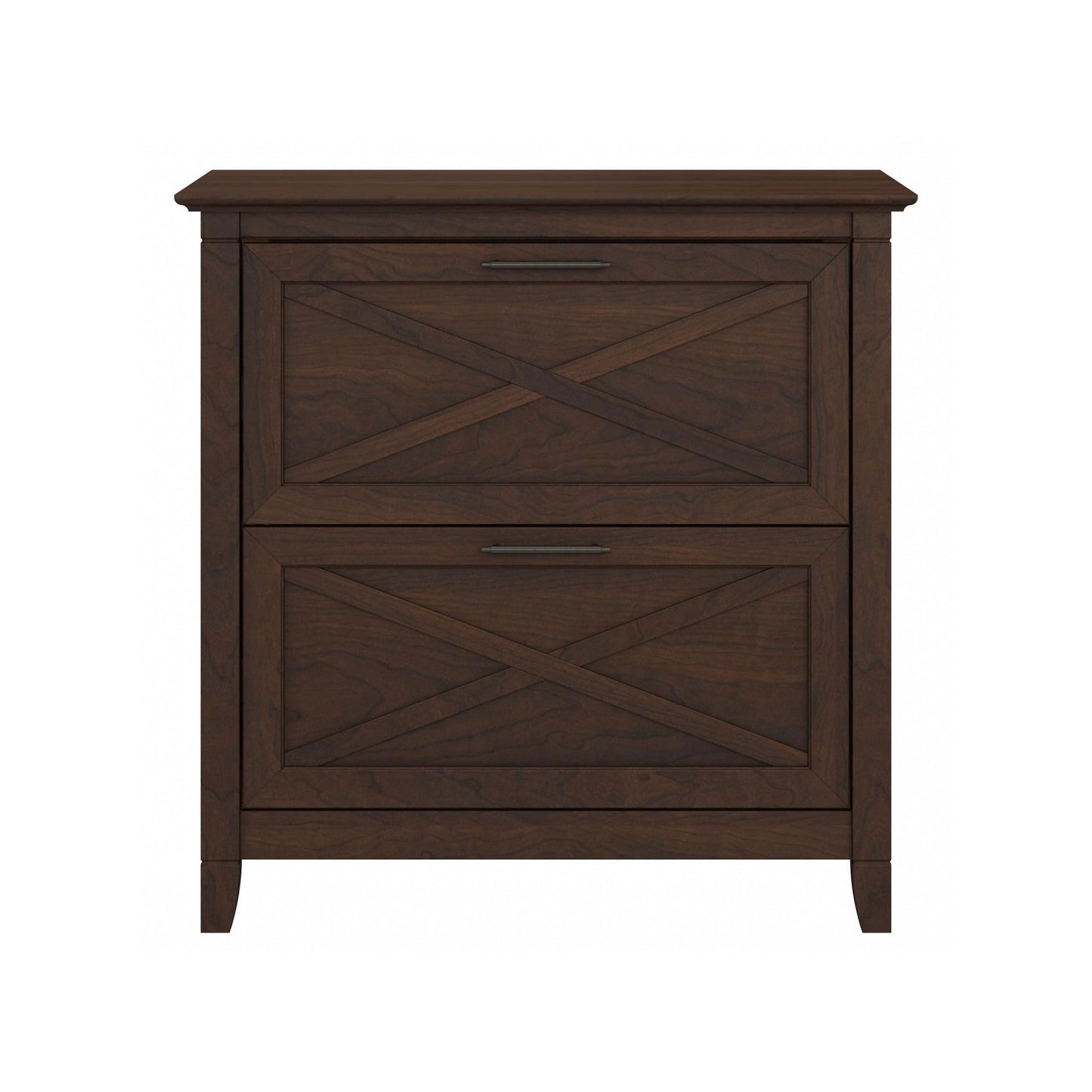 Bush Home Key West 2 Drawer Lateral File Cabinet in Bing Cherry, Document Storage for Home Office, Accent Chest with Drawers