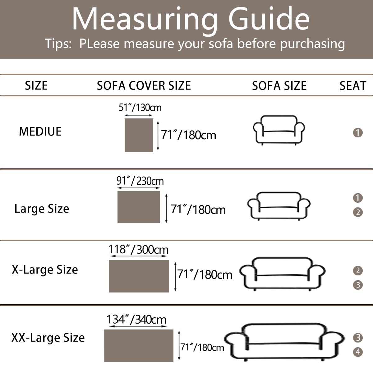 Feyocn 100% Waterproof Sofa Covers for Pets Washable Couch Covers Dogs Cats Sofa SlipCover for 3-4 Cushion Couches Sectional Couches Furniture Protector Covers for Living Room (71" x 134", Dark Gray)