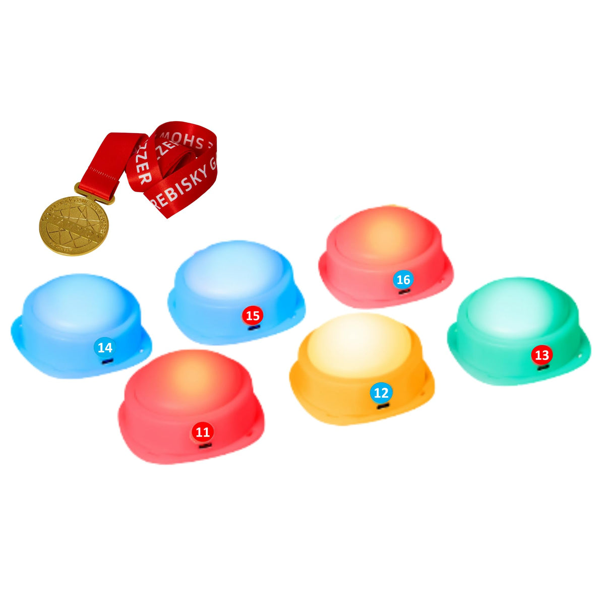 Trebisky Wireless Buzzer System for Game Show Emole 10 Players (Expansion 6-Buzzer)