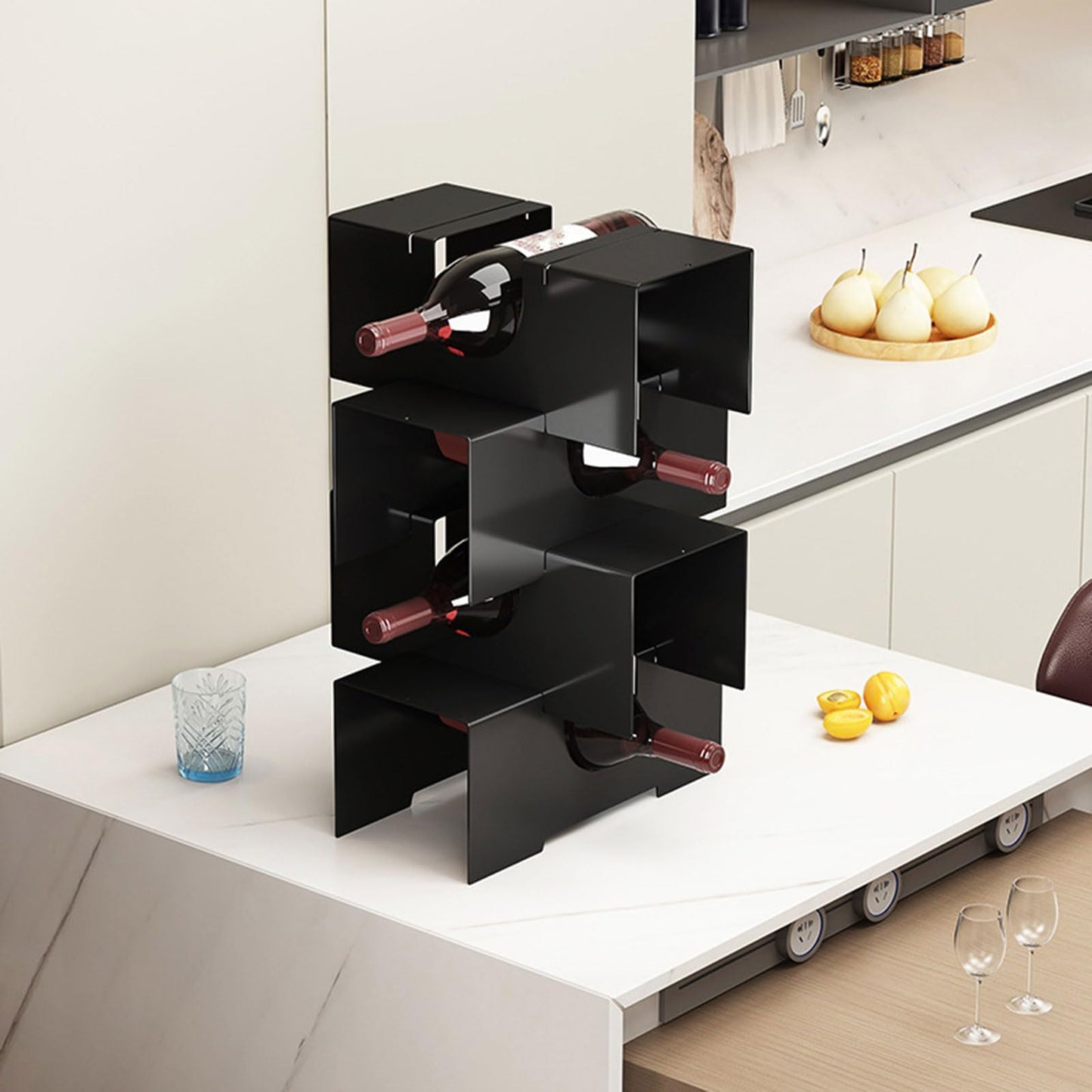 1-12-Tier Wine Racks Free Standing Mini Bar Drinks Cabinet for Home Bar Living Room Bedroom Kitchen, Stacked Wine Stand, Freestanding Creativity Modern Small Holder
