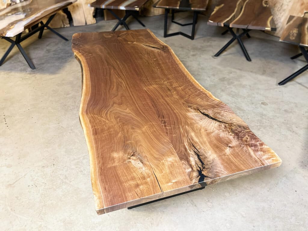 RESINHOMEFURNITURE Modern Natural Live Edge Acacia Wood Dining Table Coffee Table Living Room Table Hallway Table Meeting Table Office Table Counter Table Home Décor (30" Inches Tall, 72 x 36 Inches)