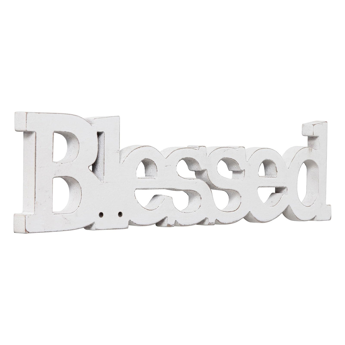 Sintosin Farmhouse Wood Blessed Sign for Table 15", Hanging Distressed White Wall Decoration, Rustic Blessed Signs for Home Decor, Thanksgiving Christmas Signs Decor for Living Room