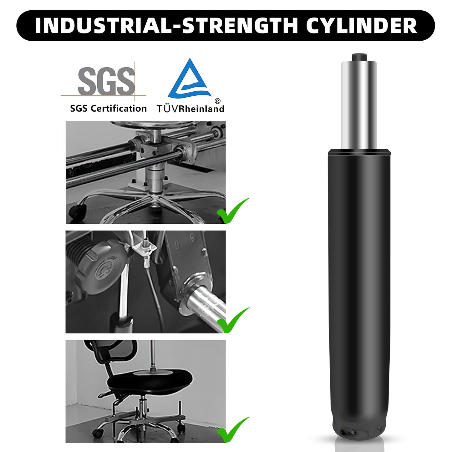 Omyoffice Office Chair Cylinder Replacement,Heavy-Duty Highest End Class 4 Hydraulic Pneumatic Piston, Universal Size Fits Most Chairs