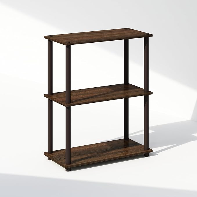 Furinno Turn-N-Tube Book Shelf, 3-Tier Bookshelf, Bookcase