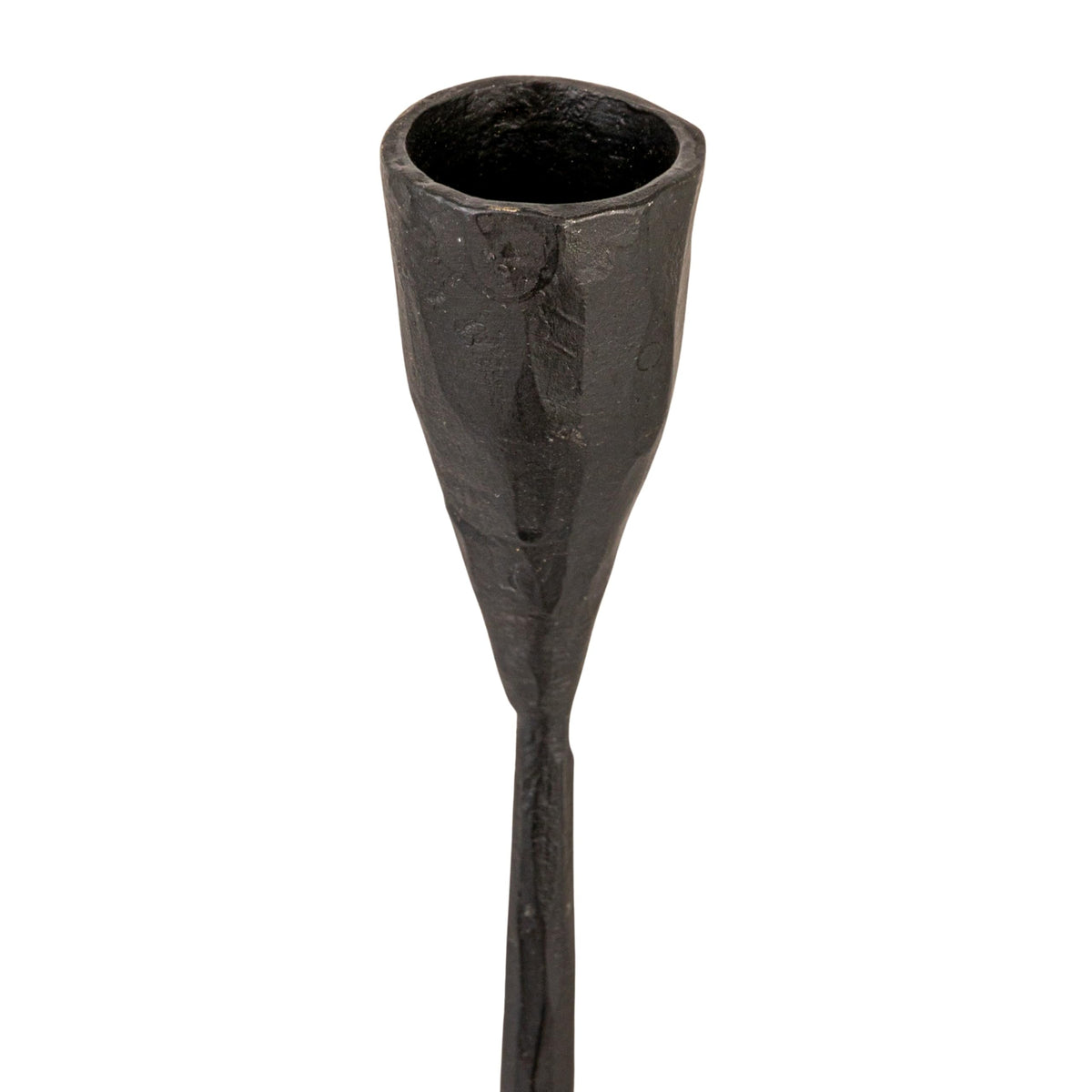Creative Co-Op 24" H Hand-Forged Cast Metal Footed Taper Holder, Black
