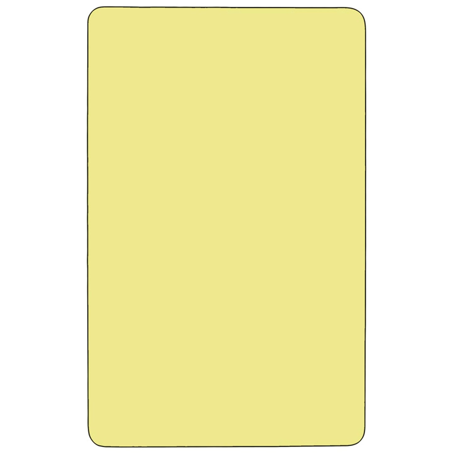 Flash Furniture Wren 24"W x 48"L Rectangular Yellow Thermal Laminate Activity Table - Standard Height Adjustable Legs