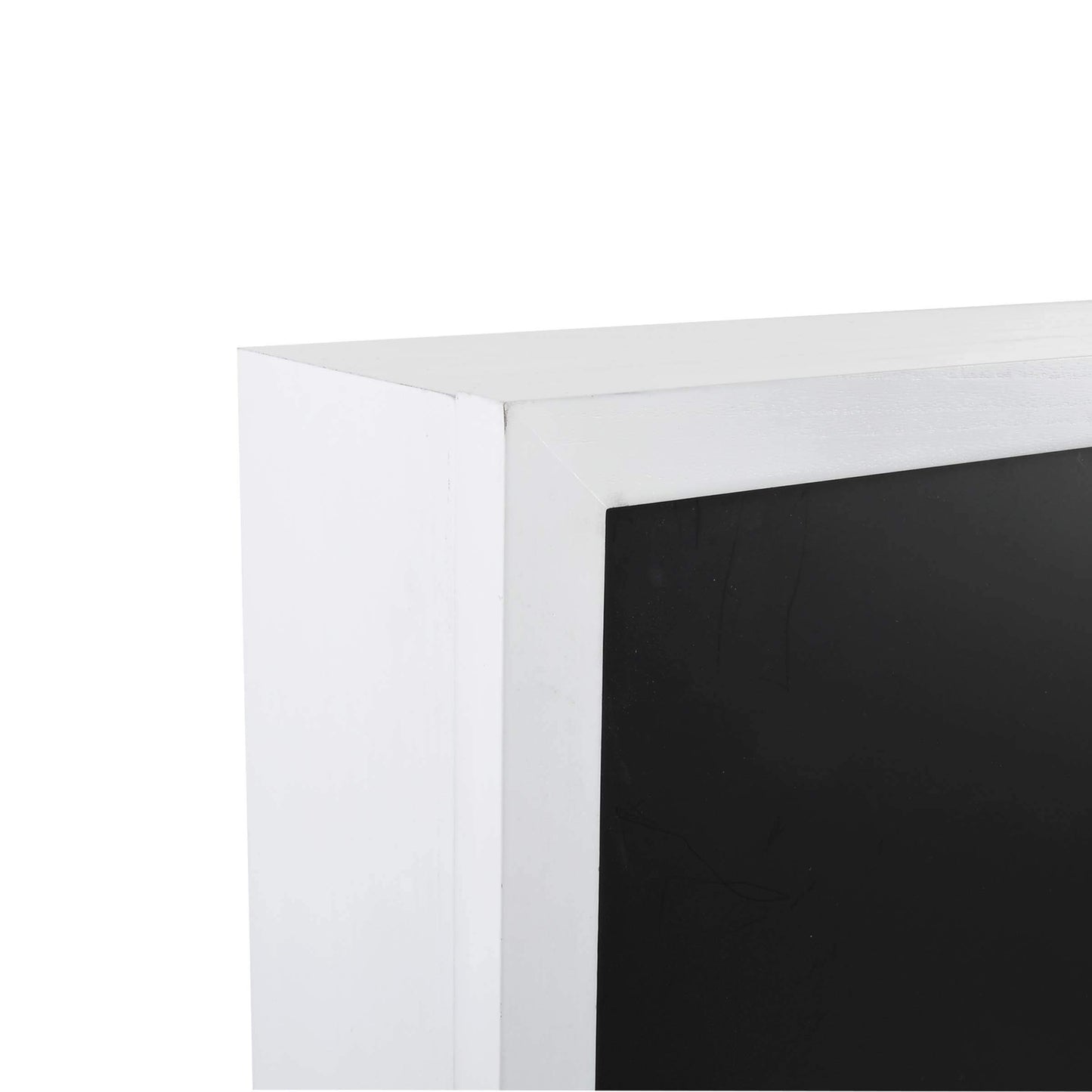 Prinz Work from Home Wall-Mounted Desk, White Folding Desk with Chalkboard Front, Space-Saving Floating Desk Design, Ready to Hang, Interior Shelves, 36 x 24 x 5 Inches, White