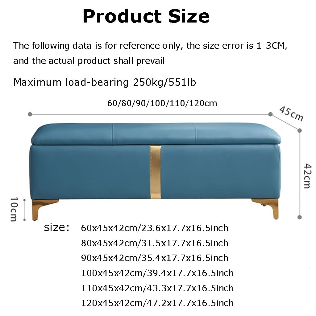 EAZBRIDGE Nordic Minimalist Modern Storage Stool Sofa Stool,Shoe Changing Stool with Comfortable Cushion, for Clothing Store, Cloakroom, Doorway, Living Room Footstool -Light Grey,60x45x42cm