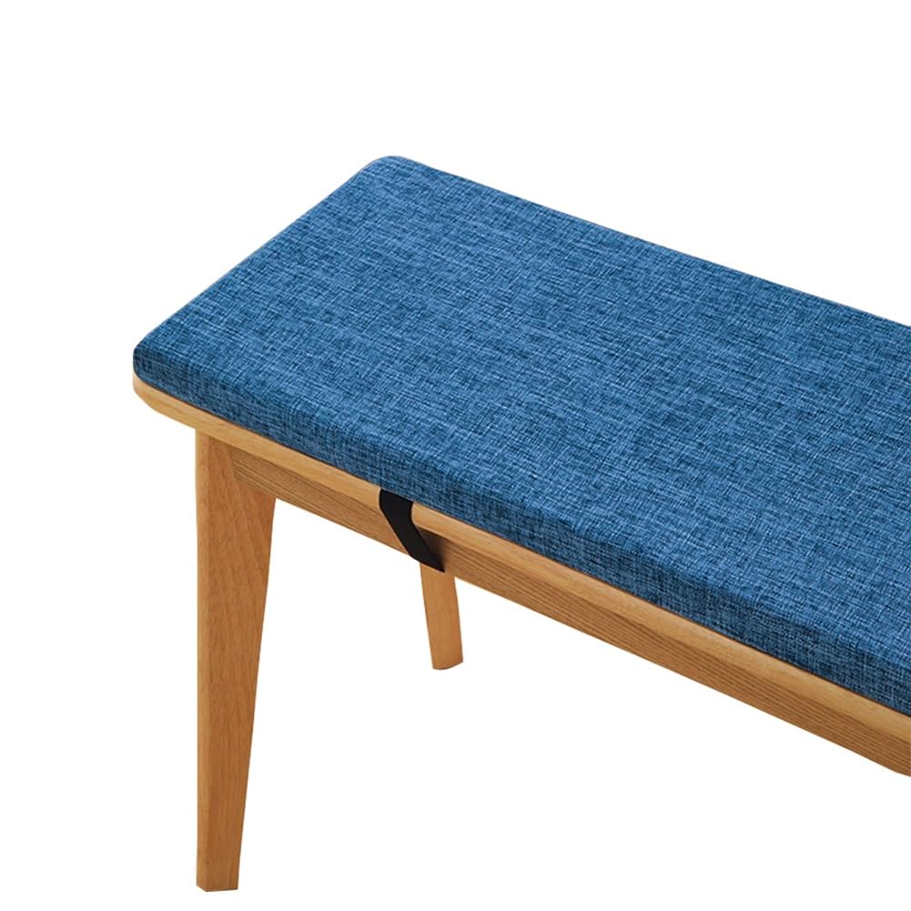 Lvgesse 3cm Thick Bench Cushion for Indoor/Outdoor Custom Size Thick Linen Non-Slip Seat Pad with Zipper Removable Cover for Patio Garden Swing Porch Window Chair Furniture Cushions(Blue,12x70)