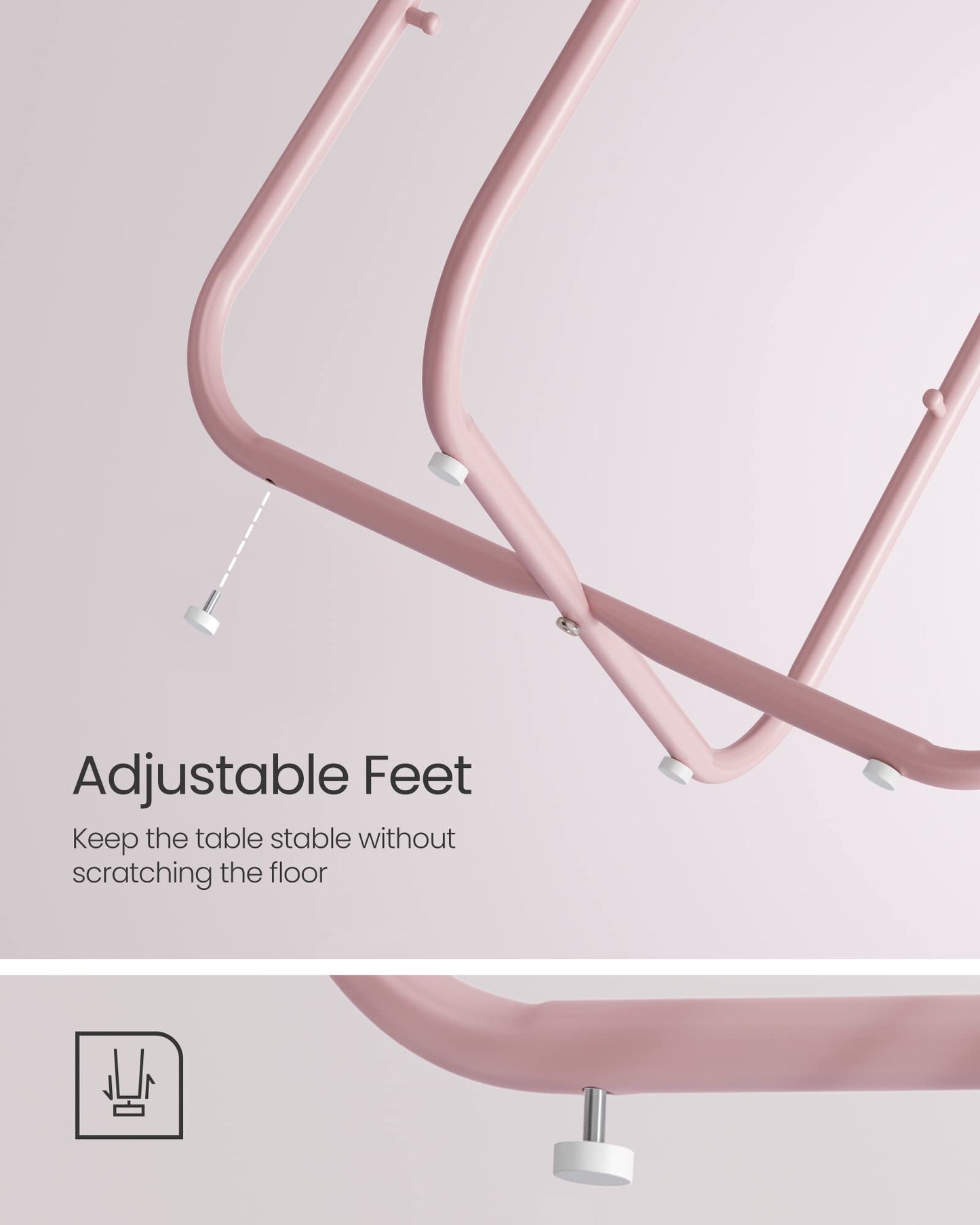 VASAGLE LILEA Collection - Small Round Side End Table, Modern Nightstand with Fabric Basket, Jelly Pink and Cream White ULET223R61