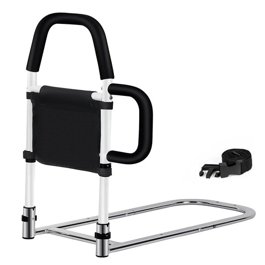 Muyege.Duan Bed Rail for Elderly Adults – Adjustable Bed Assist Handle with Non-Slip Foam Grip, Storage Pocket & Safety Strap Tool-Free Installation Bedside Rail for Seniors, Injured or Pregnant Users