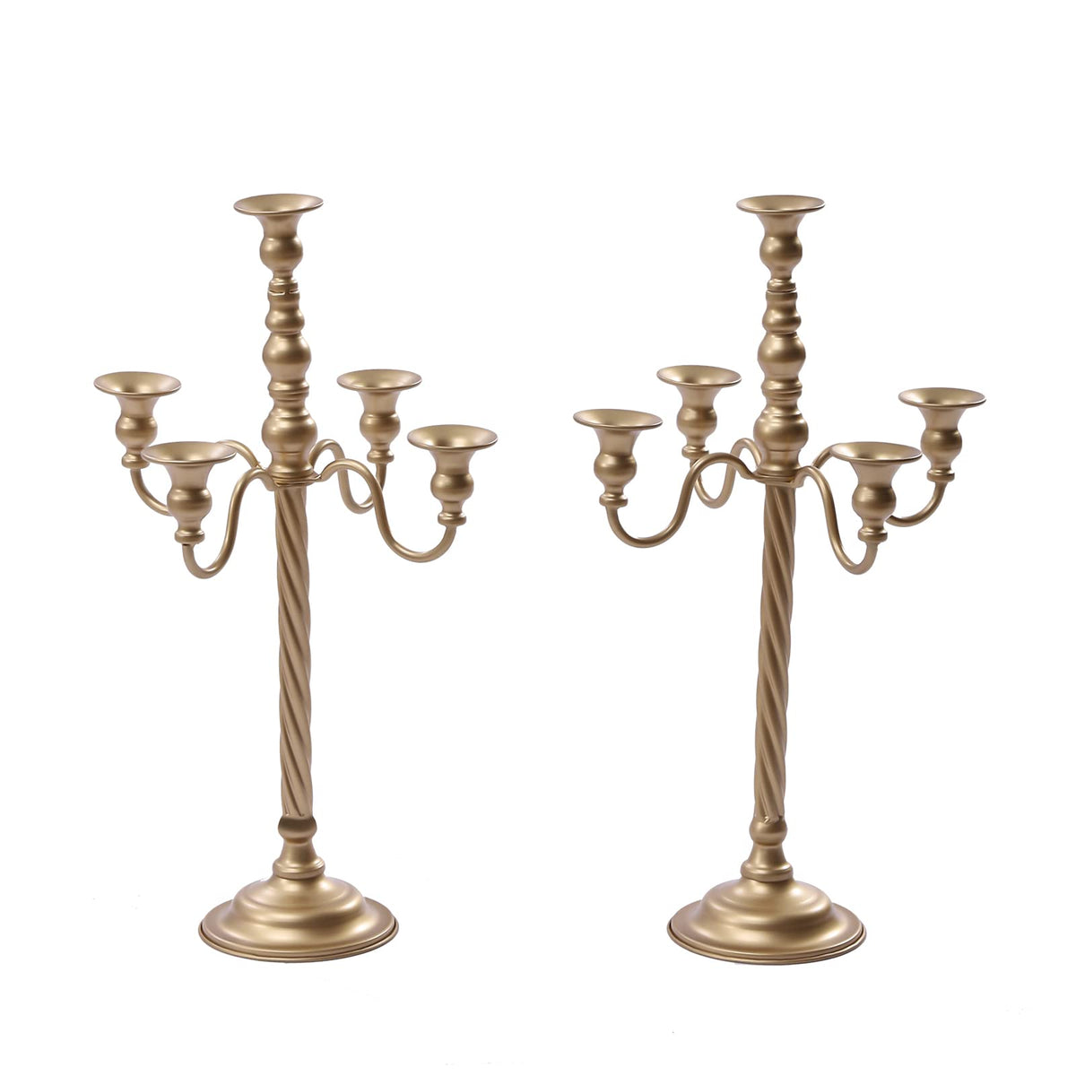 Gold Candelabra,Tall Metal Candle Holder Table Centerpieces 5-Arm Taper Candlestick Floral Flower Floor Candle Stand for Wedding Party Event Room