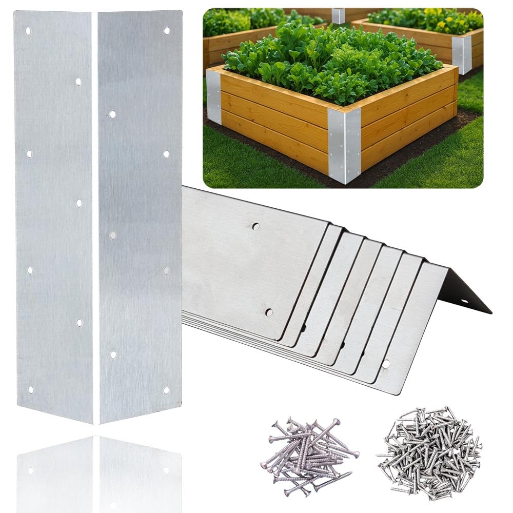ALXMYAO Stainless Steel L-Shaped Garden Bed Corner Brackets