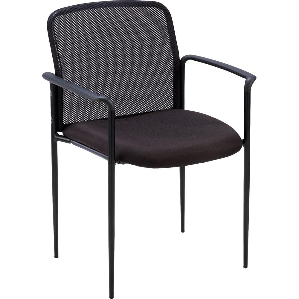 Lorell Reception Side Chair, 23-3/4 by 23-1/2 by 33-Inch, Black