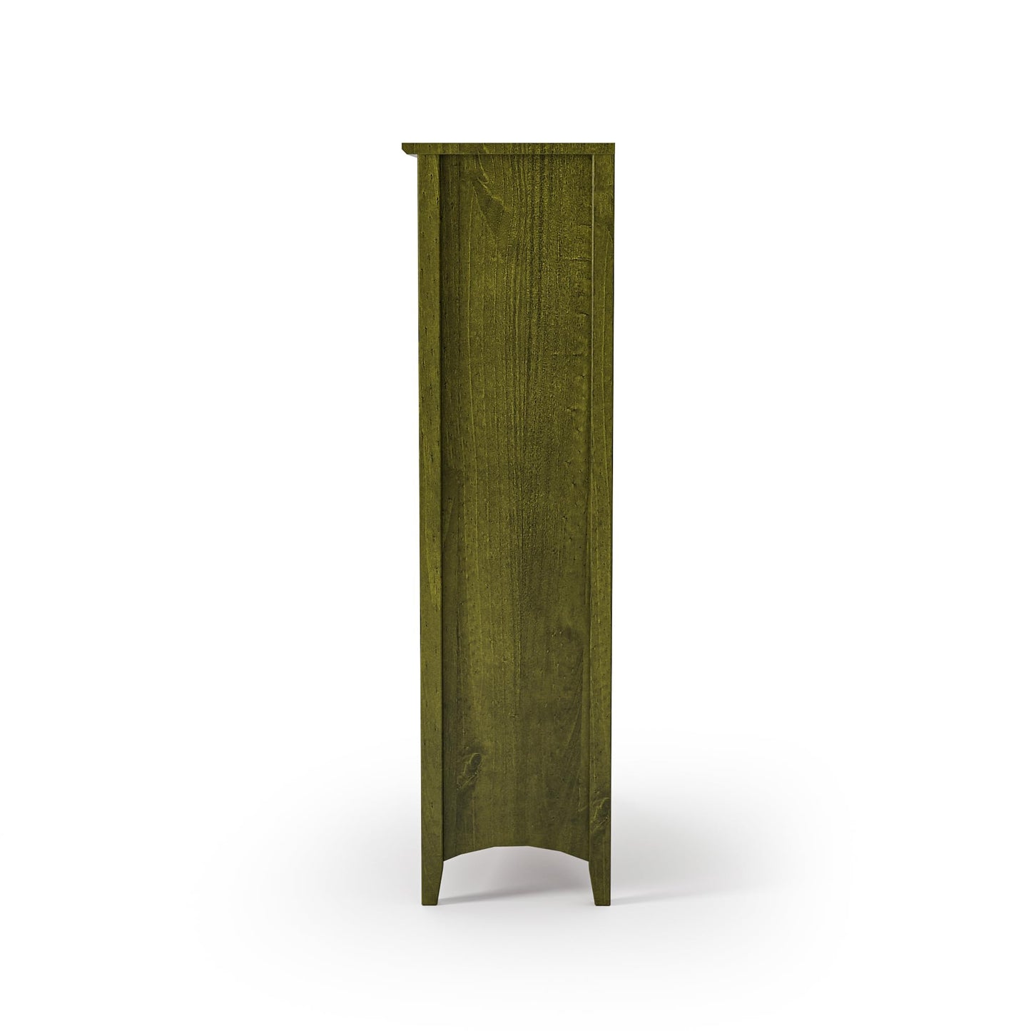 Camaflexi Shaker Style 4 Shelf Bookcase/Solid Wood / 48" High/Adjustable Shelving/Closed Back/Display Bookshelf for Living Room, Bedroom, Home and Office, Olive Grove Green