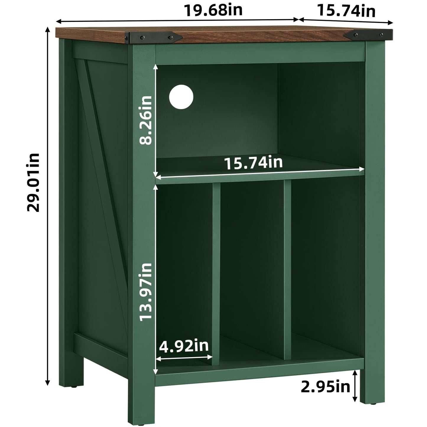 Joaxswe Record Player Stand with Vinyl Record Storage,Green Record Player Table Holds up to 160 Albums,Large Wood Turntable Stand Cabinet Dispaly Shelf for Living Room,Bedroom,Office