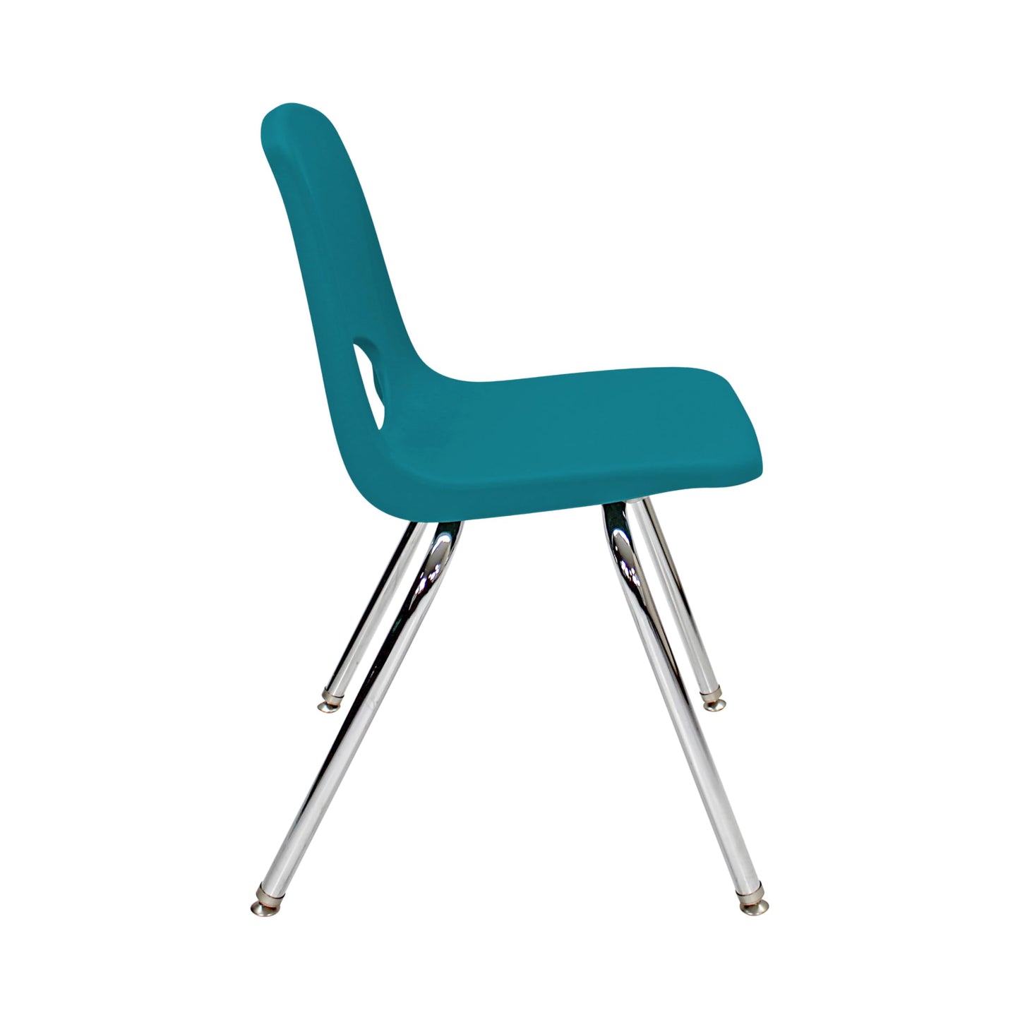 FDP 18" School Stack Chair, Stacking Student Seat with Chromed Steel Legs and Swivel Glides for Classroom, Homeschool or Office - Teal (2-Pack), 13050-TL