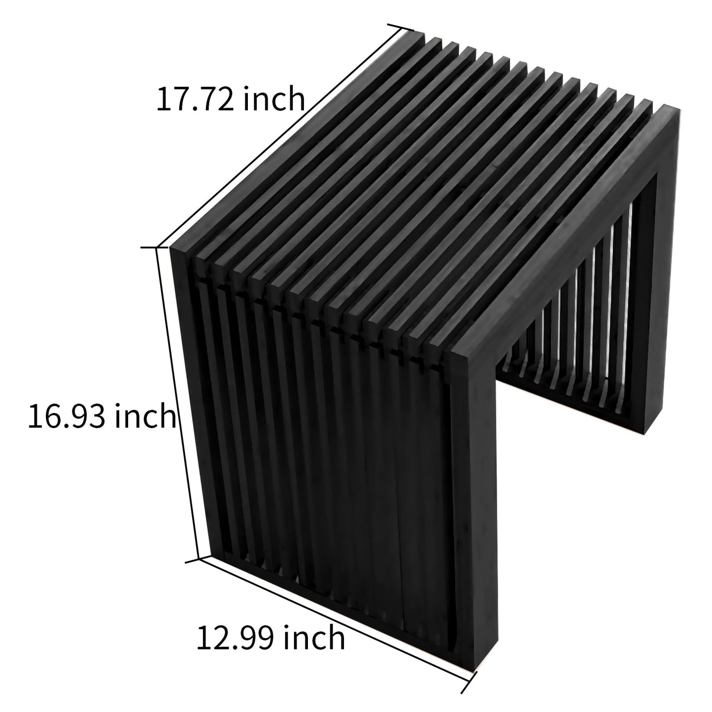 APRTAT Bamboo Dining Bench Indoor Small Benches Entryway Shoe Rack Benchs,Outdoor Modern Wood Benches 17 Inch Bamboo Bench for Living Room Hallway Bedroom Bathroom Black Small