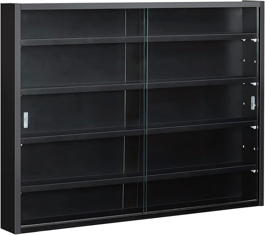 HOMCOM 5-Tier Display Cabinet, Glass Door Cabinet