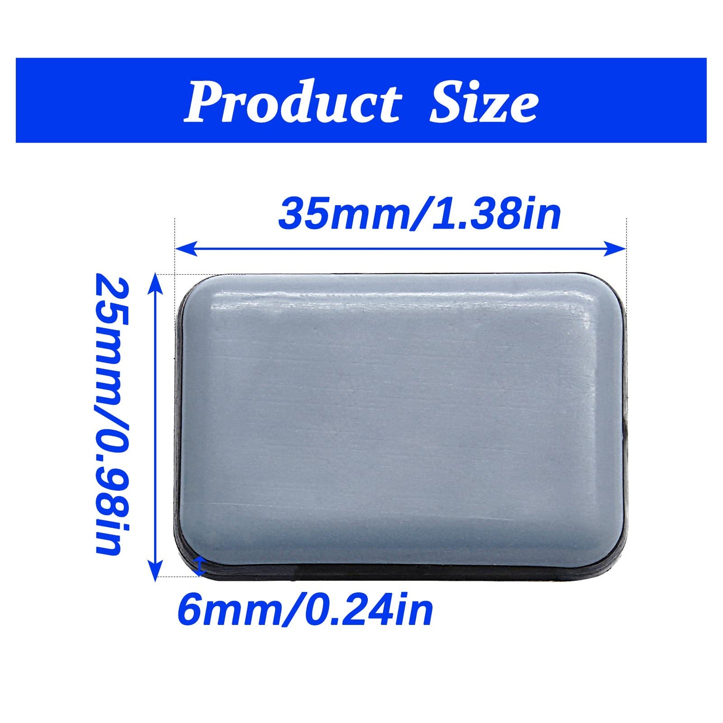 Unlorspy 24 Pcs Self-Adhesive Teflon Furniture Sliders, 35mm x 25mm Rectangle Stick Furniture Glides,Furniture Carpet Moving Pads for Protects Floor (Rectangle,Grayish Blue)