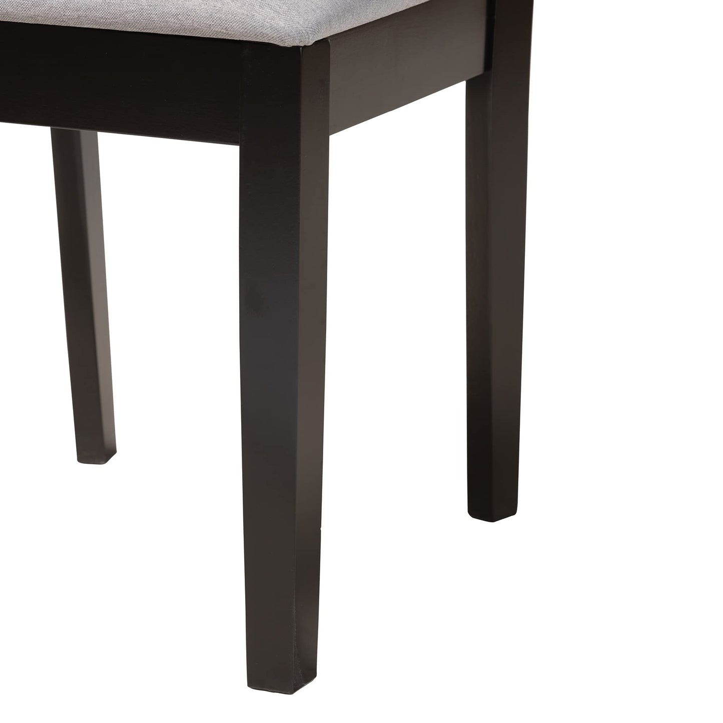 Baxton Studio Genesis Dining Chairs, Set of 2, Grey/Dark Brown