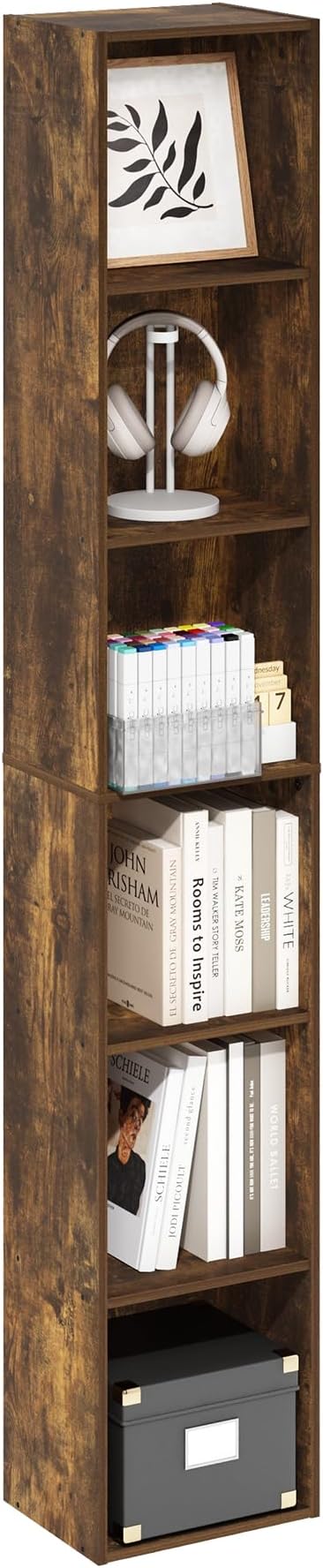 Furinno LUDER Book Shelf, 6-Tier Tall Modern Bookshelf, Bookcase