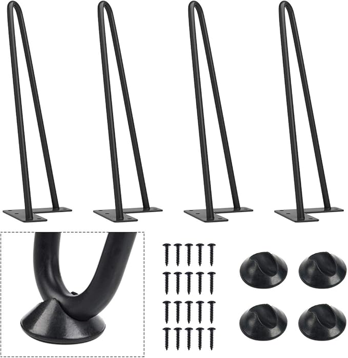 SMARTSTANDARD 12 Inch Heavy Duty Hairpin Furniture Legs, Metal Home DIY Projects