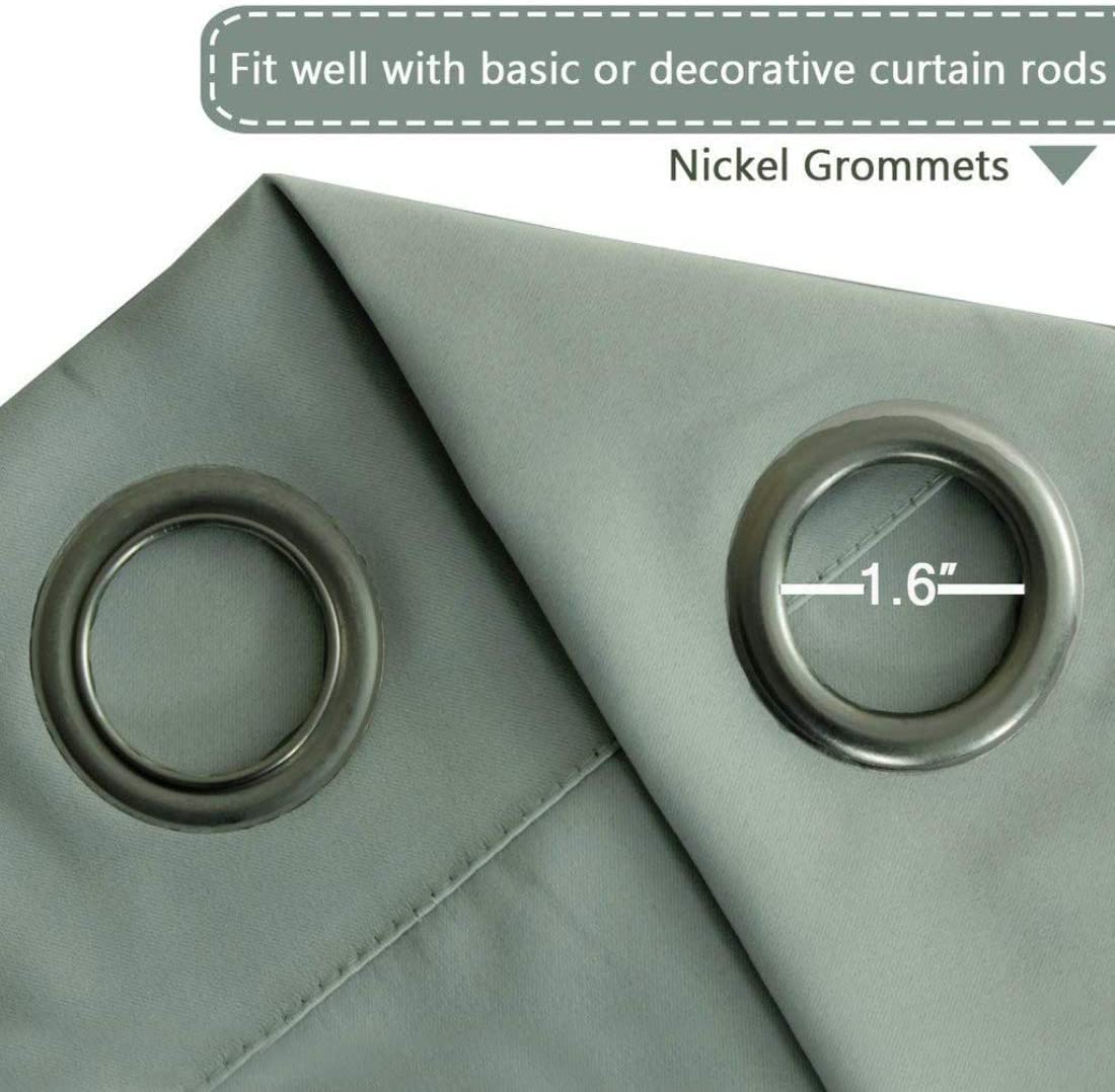 H.VERSAILTEX Blackout Patio Curtains 100 x 96 Inches for Sliding Door Extral Wide Blackout Curtain Panels Thermal Insulated Room Divider - Grommet Top, 8' Tall by 8.5' Wide - Light Sage