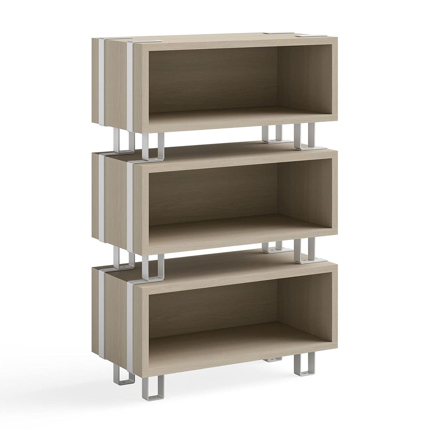Safco 12.25 Inch Tall Wooden Ready Home Office Work Space Stackable Storage Cabinet Bookshelf Filing Unit Organizer Décor, Beige