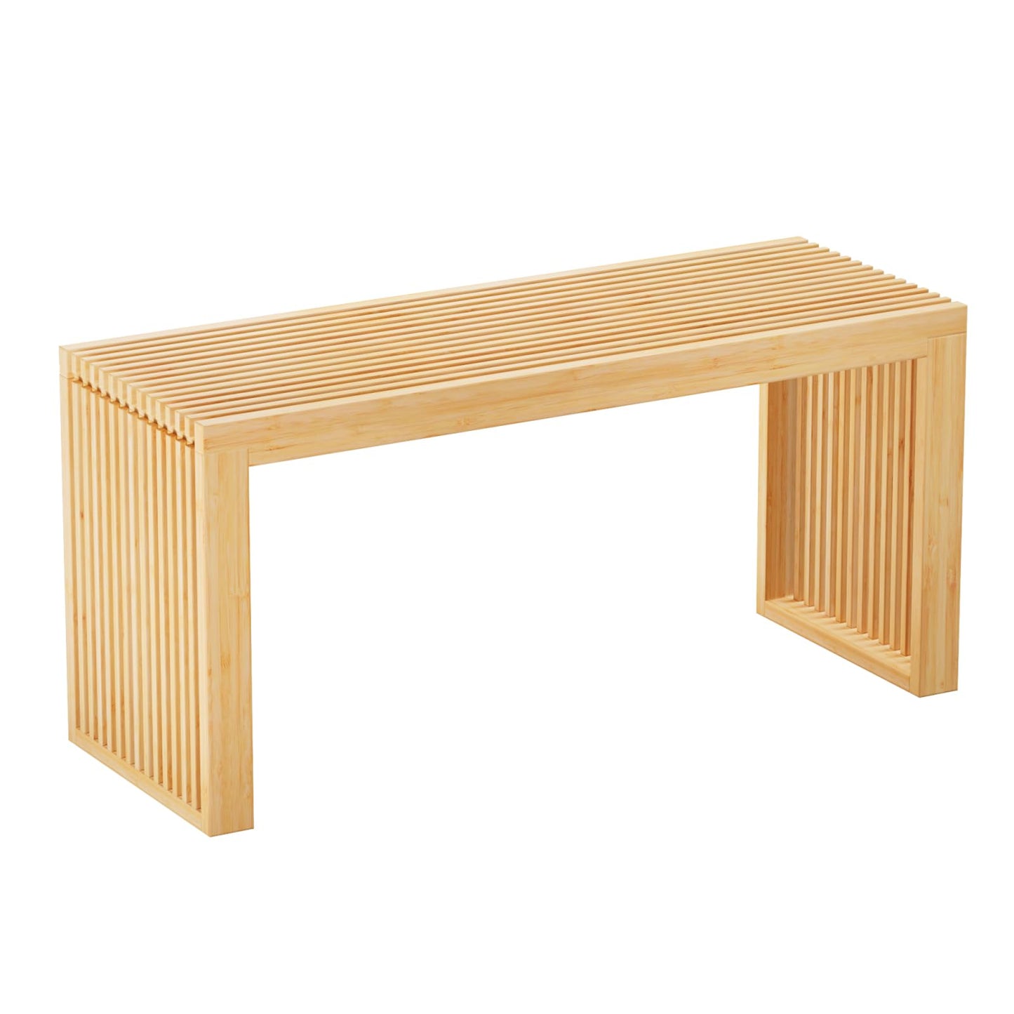 APRTAT Bamboo Dining Bench Indoor Long Entryway Shoe Rack Benchs,Outdoor Modern Wood Benches 35 Inch Bamboo Bench for Living Room Hallway Bedroom Bathroom