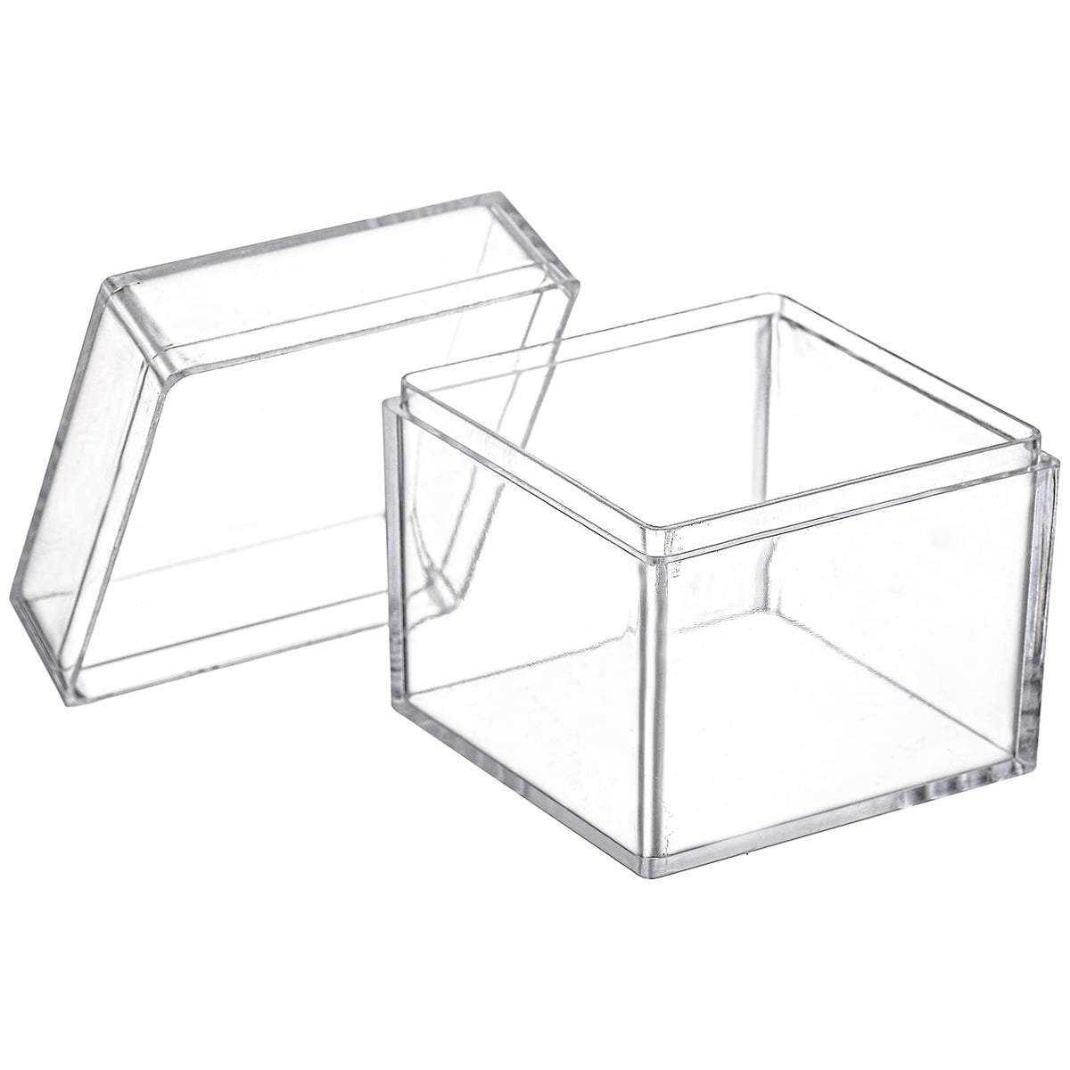Okllen 36 Pack Acrylic Boxes with Lid, Clear Square Cubes Treat Gift Boxes Candy Storage Container for Candy, Little Trinkets, Jewelry, Party Favor, 2''x2''x2''/5x5x5CM