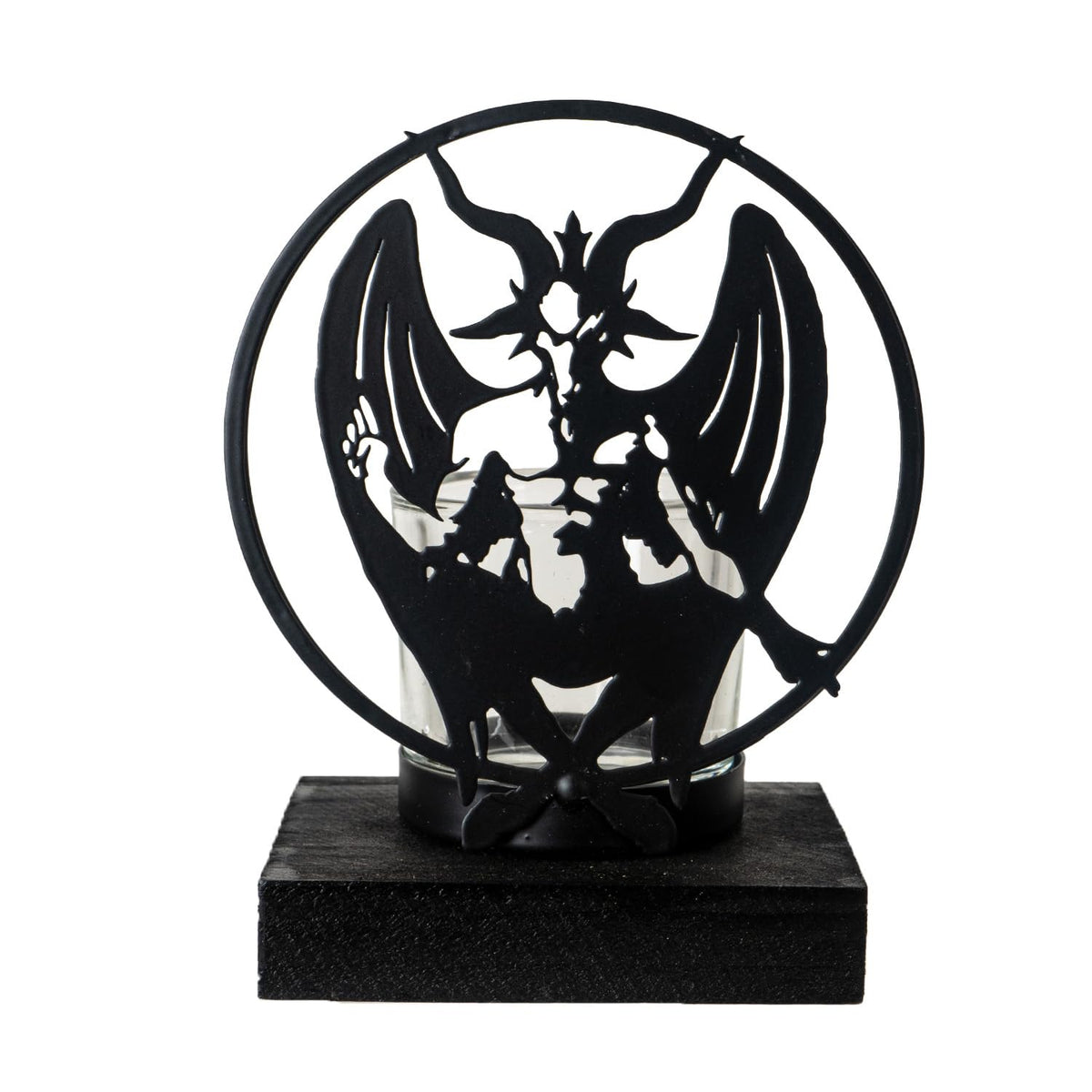 Pacific Giftware Personal Baphomet Tea Light Holder by Alchemy England Mystical Sabbatic Goat Figure with Wings Perfect for Gothic Candlelight and Home Decor 5.75” Tall