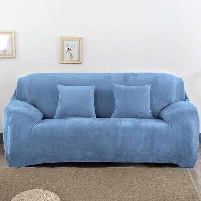 vctops 1-Piece Velvet Plush Stretch Sofa Slipcover