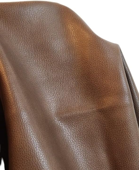Walnut Brown Soft Faux Leather Fabric PU Peta Approved Vegan Leather Sheet by