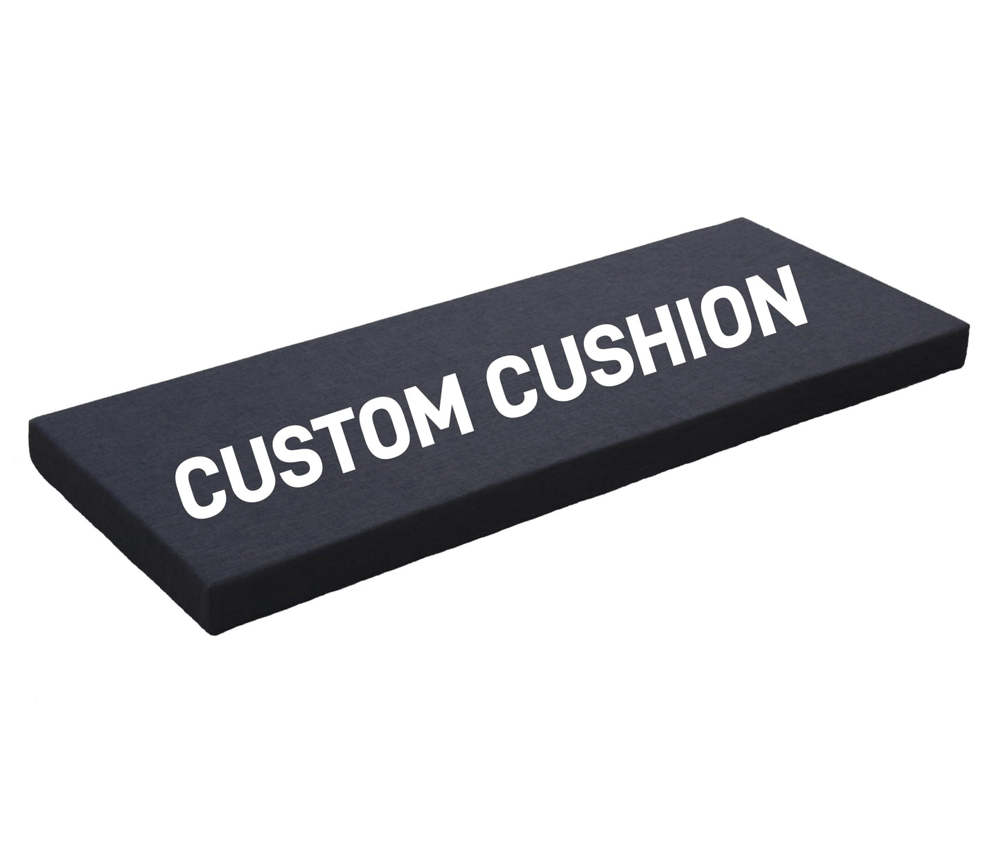 Kiyeocca Custom Cushion for Indoor Outdoor, Non-Slip Bay Window Seat Cushion, Replacement Foam Pad, Sofa Booster Cushion with Piping, Black