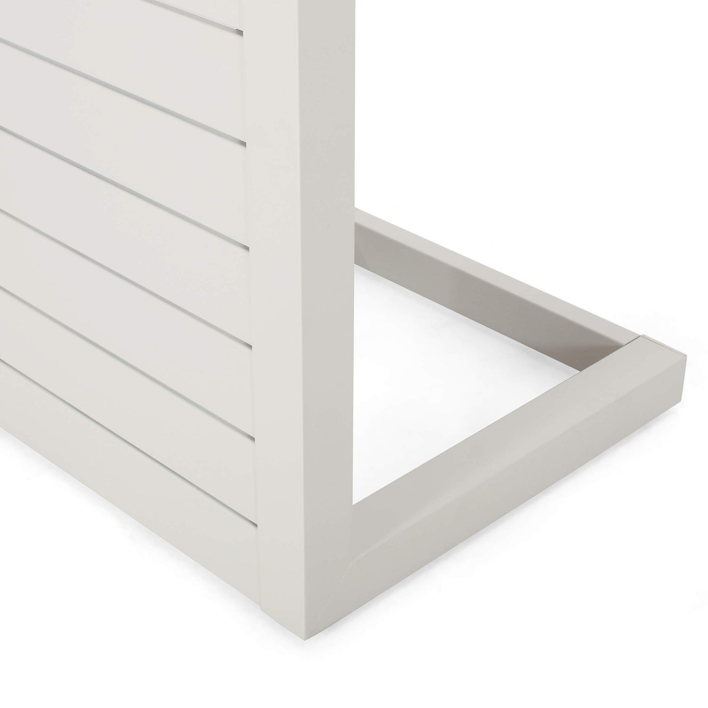 Christopher Knight Home Jesse Coral Outdoor Modern Aluminum C-Shaped End Table, White