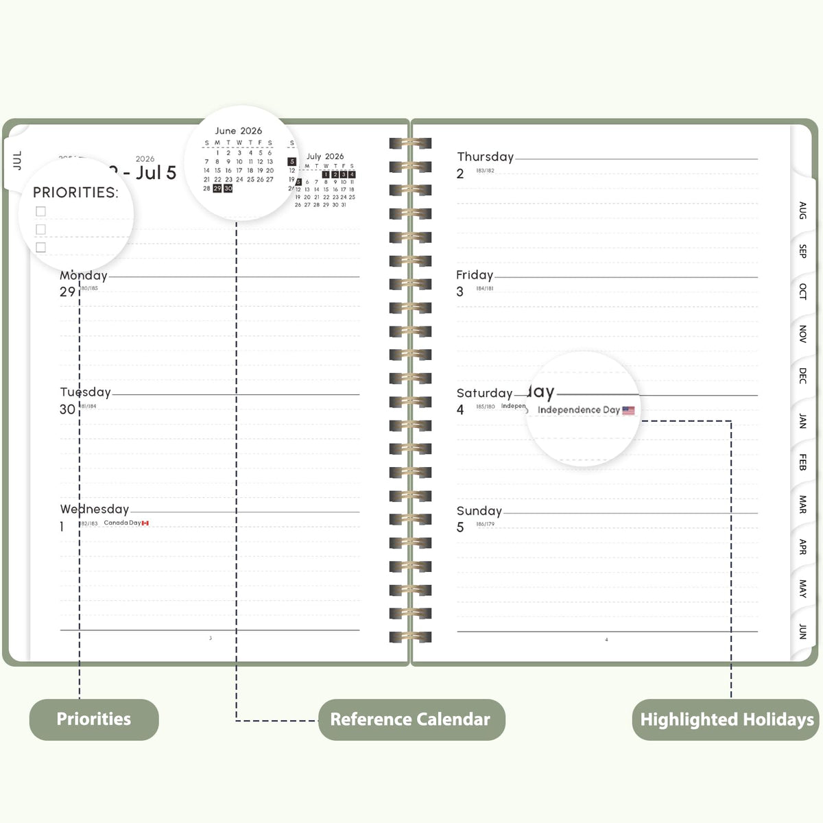 Planner 2026-2027, Weekly and Monthly Academic Planner, July 2026 - June 2027, Hardcover Calendar Agenda Book for School Year Planning, School Supplies for Teacher and Student, Letter Size(8.5'' x 11'')