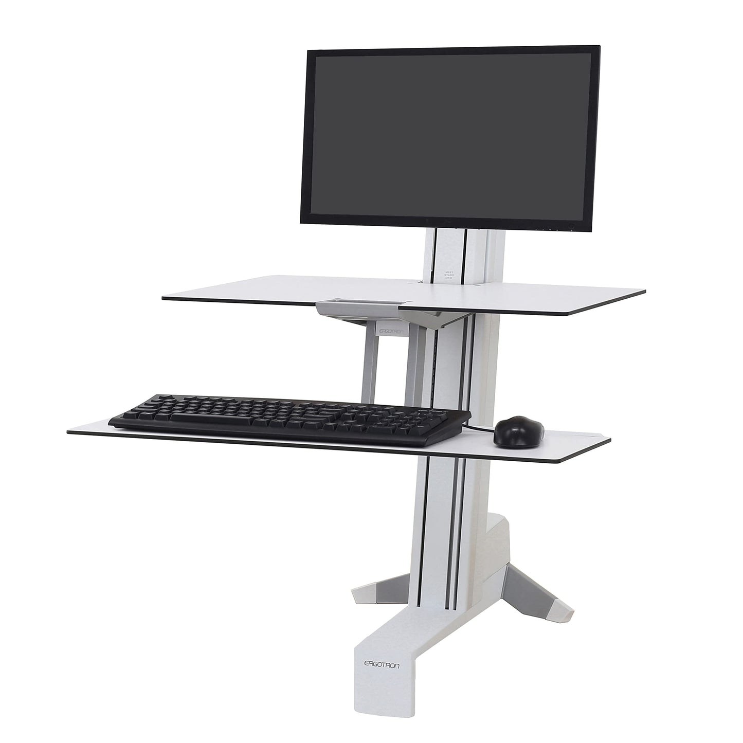 Ergotron – WorkFit-S LD Single Monitor Standing Desk Converter, Sit-Stand Workstation for Tabletops – 6 to 16 lbs, White