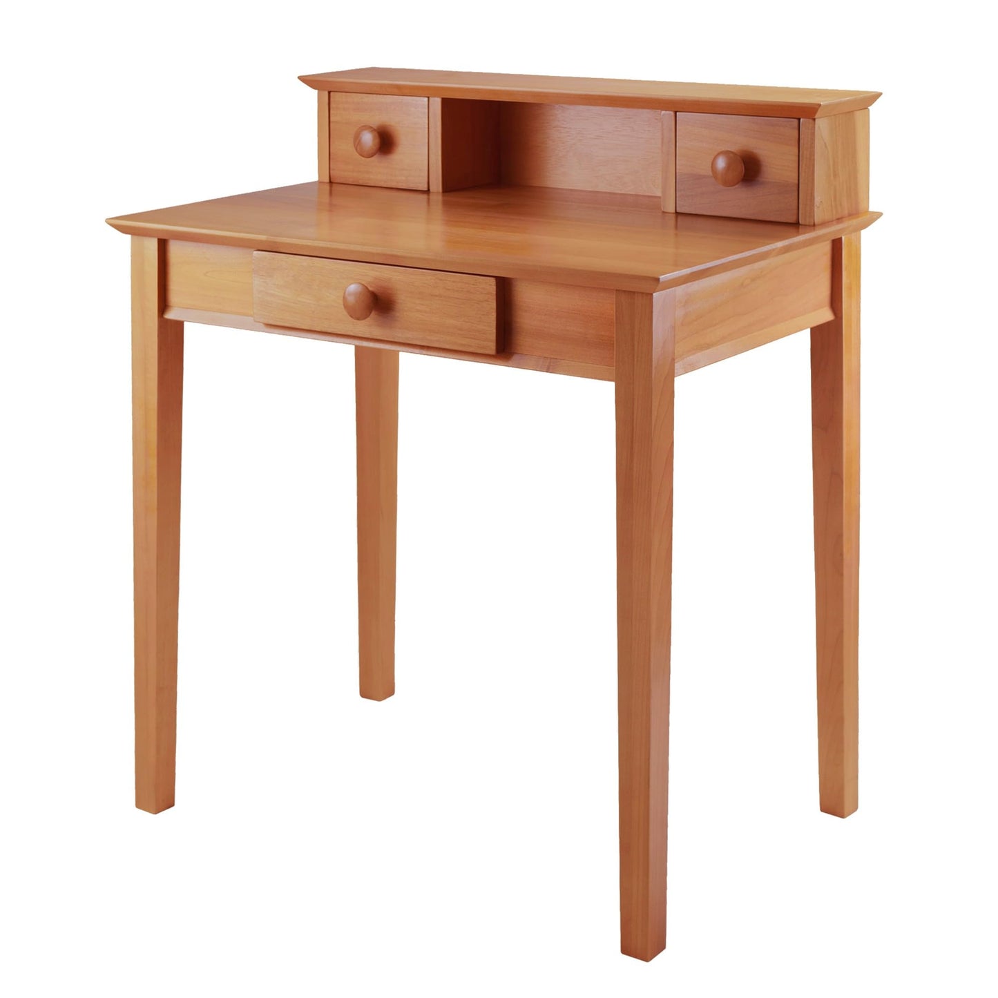 Winsome Studio Writing Desk with 3 Drawers in Honey, Classic Small Home Office Computer Table, Sturdy Furniture for Bedroom, Living Room, Compact & Convenient for Small Spaces