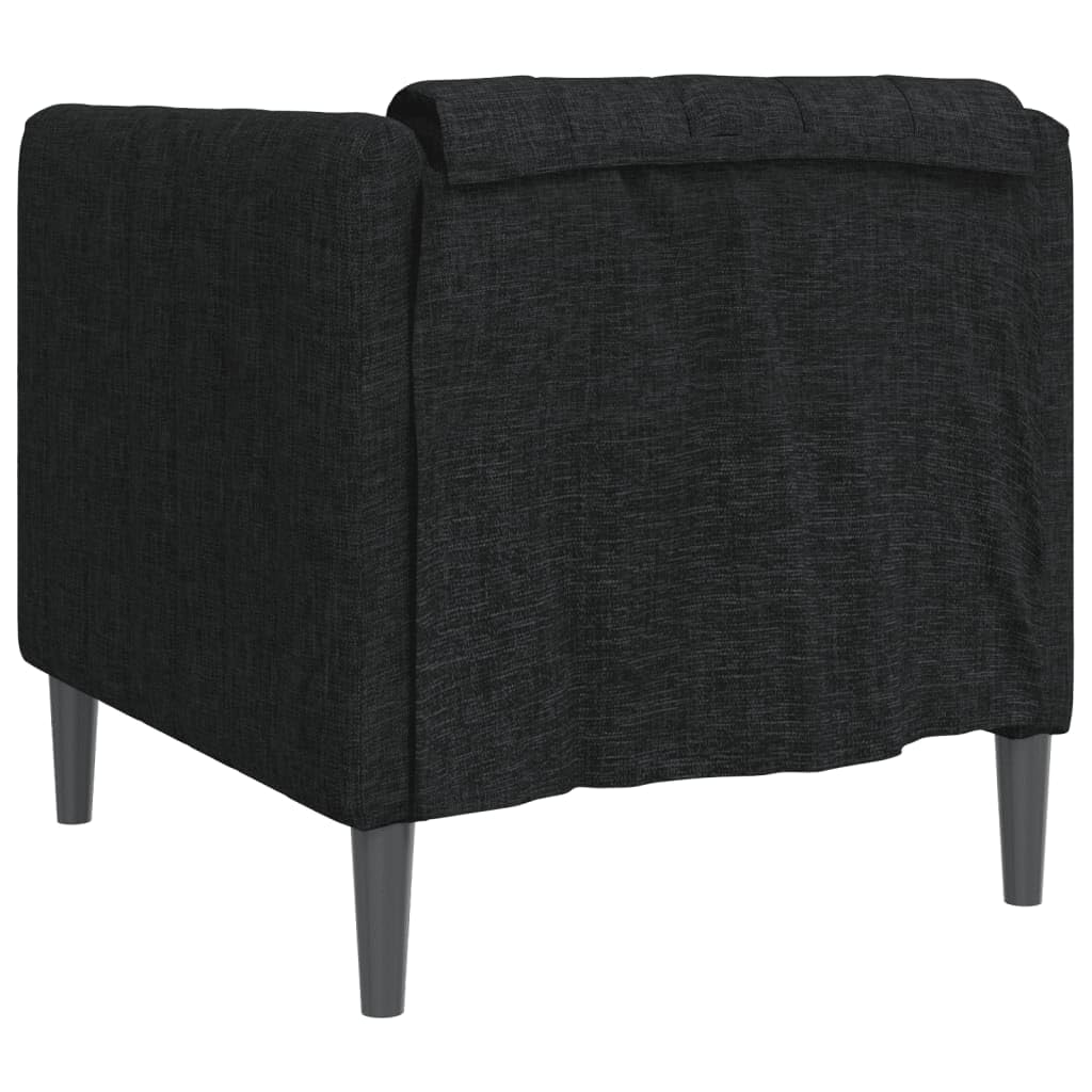 KHNLGFR Black Fabric Sofa Chair with Thick Padded Seat, Armrests and Backrest, Sturdy Legs, Simple Modern Design for Living Room